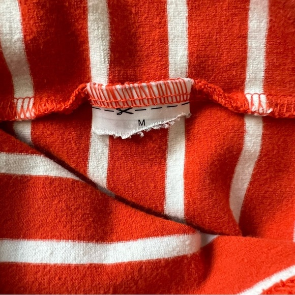 2/$30 Old Navy Orange Red and White Striped Stretchy Soft Shirt Dress - Picture 8 of 8